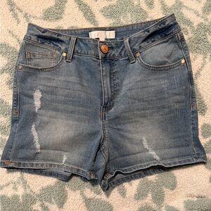 1822 Denim Women's Distressed Light Blue Jean Shorts